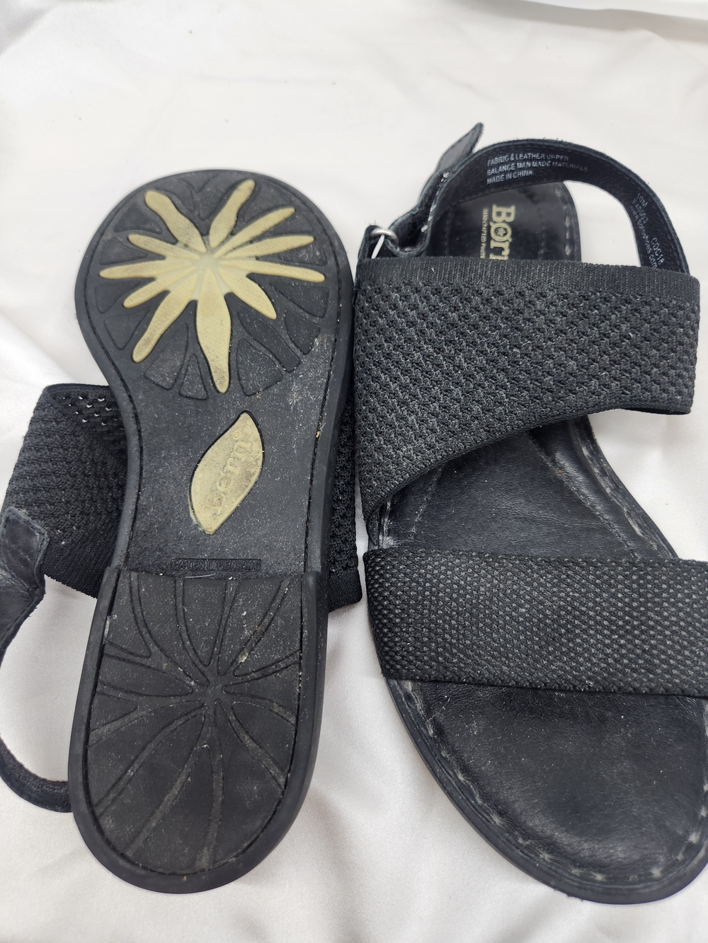 Born Women's Black Dual-Strap Stretch Sandals - Picture 7 of 9